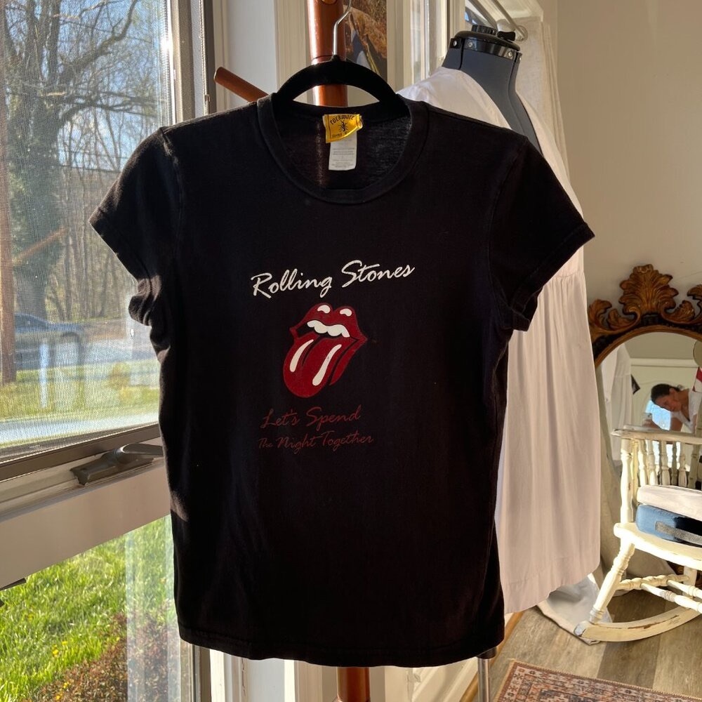 LETS SPEND THE NIGHT TOGETHER Large Black "Rolling Stones" T-shirt